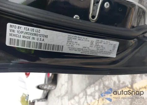 2021 Jeep Cherokee Limited 4X4 z USA, uszkodzony, nr VIN 1C4PJMDXXMD127248